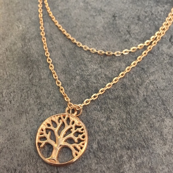 Tree of Life Double Layer Gold Toned Necklace. - Picture 4 of 8